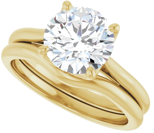 Sužadėtuvių Žiedas „Solitaire“ 585 Geltonojo Aukso Round 8.2mm (10)