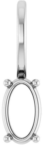 Pakabukas „Solitaire Charm“ 585 Baltojo Aukso Oval 5mm x 3mm (1)