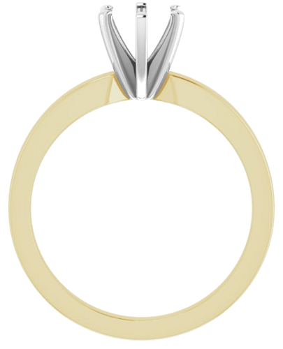 Sužadėtuvių Žiedas „Solitaire“ 585 Baltojo Ir Geltonojo Aukso Round 6mm (2)