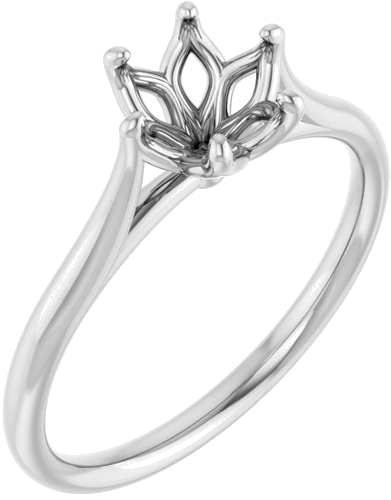 10K White 6.5 mm Round Engagement Ring Mounting (1)