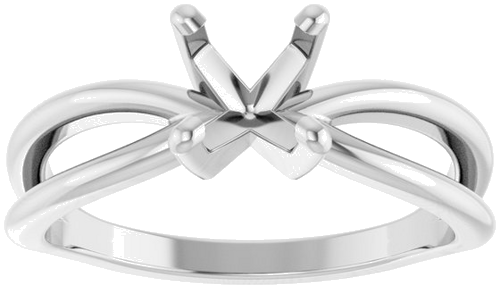 Sužadėtuvių Žiedas „Split Shank“ 585 Baltojo Aukso Round 6.5mm (3)