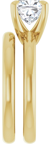 Sužadėtuvių Žiedas „Solitaire“ 585 Geltonojo Aukso Cushion 7mm (9)