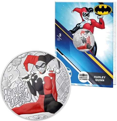 10 евро HARLEY QUINN 2025 французская серебряная монета в BU карте (1)