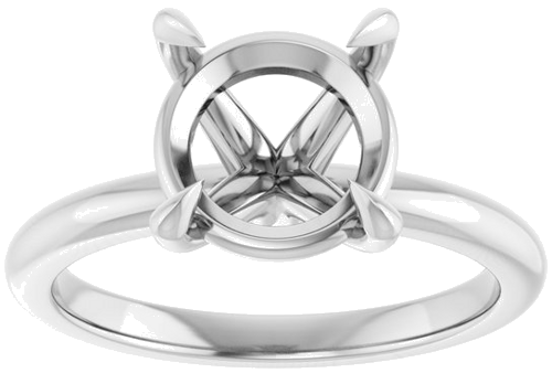 Sužadėtuvių Žiedas 585 Baltojo Aukso Round 9.4mm (3)