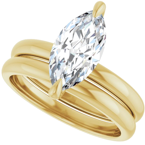Sužadėtuvių Žiedas „Solitaire“ 585 Geltonojo Aukso Marquise 12mm x 6mm (10)