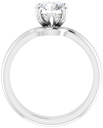 Sužadėtuvių Žiedas „Solitaire“ 585 Baltojo Aukso Round 7mm (7)