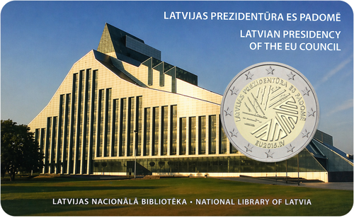 2015 Latvia Presidency of the EU Council 2 euro coin BU card (1)