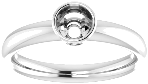14K White 4.4 mm Round Engagement Ring Mounting (3)