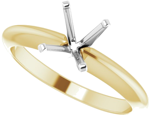 14K Yellow   White 7x5 mm Emerald Solitaire Engagement Ring Mounting (5)
