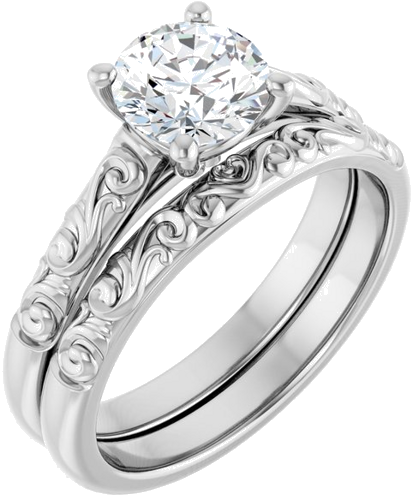 14K White 6.5 mm Round Solitaire Engagement Ring Mounting (6)