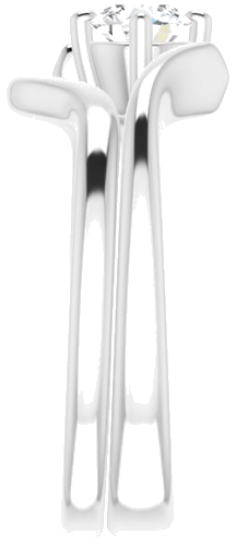 Sužadėtuvių Žiedas „Solitaire“ 585 Baltojo Aukso Round 4.8mm (9)