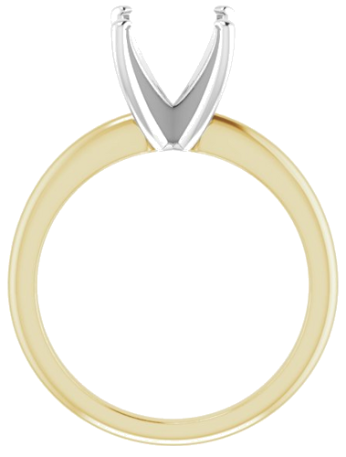 Sužadėtuvių Žiedas „Solitaire“ 585 Baltojo Ir Geltonojo Aukso Cushion 8mm (2)