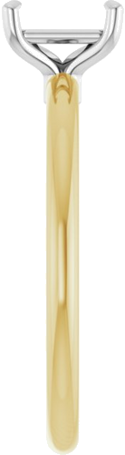 14K Yellow White 6x4 mm Emerald Solitaire Engagement Ring Mounting (4)