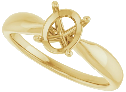 Sužadėtuvių Žiedas „Solitaire“ 585 Geltonojo Aukso Oval 8mm x 6mm (5)