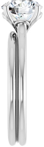 14K White  7.4 mm Round Solitaire Engagement Ring Mounting (9)