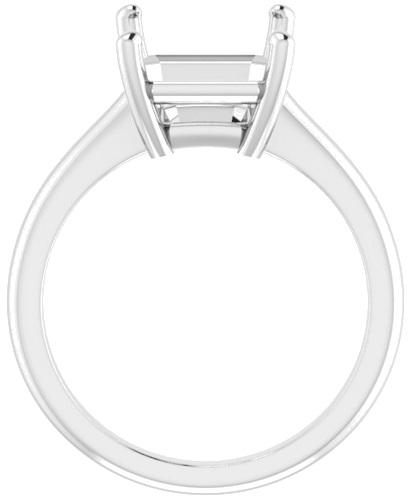 Sterling Silver 11x9 mm Emerald Solitaire Engagement Ring Mounting (2)