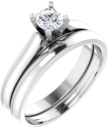 14K White 4.5 mm Round Solitaire Engagement Ring Mounting (6)