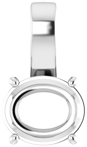 Sterling Silver 12x10 mm Oval Pendant Mounting (1)