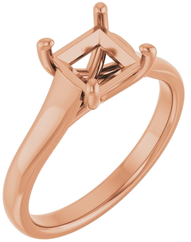 Sužadėtuvių Žiedas „Solitaire“ 585 Rožinis Aukso Square 6mm (1)