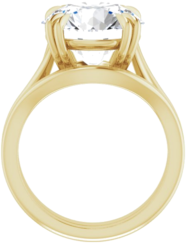14K Yellow 12 mm Round Solitaire Engagement Ring Mounting (7)