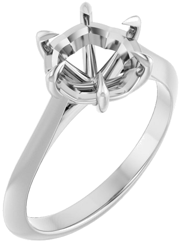 Platinum 8.2 mm Round Solitaire Engagement Ring Mounting (1)