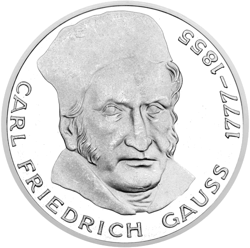 1977 Carl Friedrich Gauss Germany 5 Mark silver coin (1)