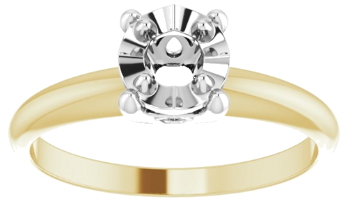 Sužadėtuvių Žiedas „Solitaire“ 585 Baltojo Ir Geltonojo Aukso Round 3.7mm (3)
