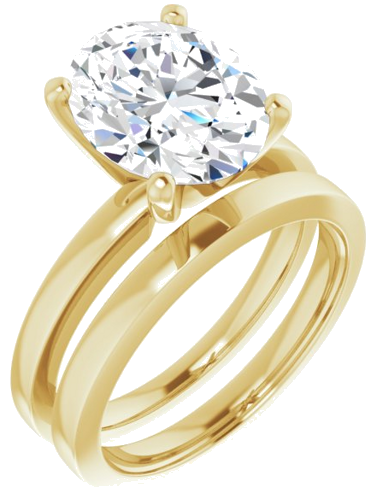 Sužadėtuvių Žiedas „Solitaire“ 585 Geltonojo Aukso Oval 11mm x 9mm (6)