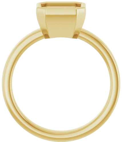 14K Yellow 7 mm Asscher Solitaire Engagement Ring Mounting (2)