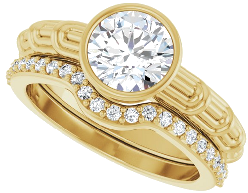 14K Yellow 7.4 mm Round Solitaire Engagement Ring Mounting (10)