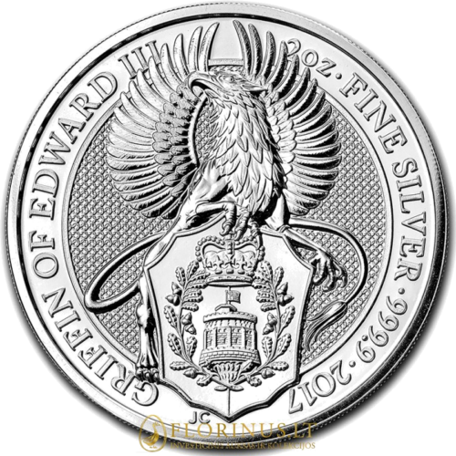 2017 Griffin, Queen's Beasts, Great Britain, 2 oz Silver coin (1)