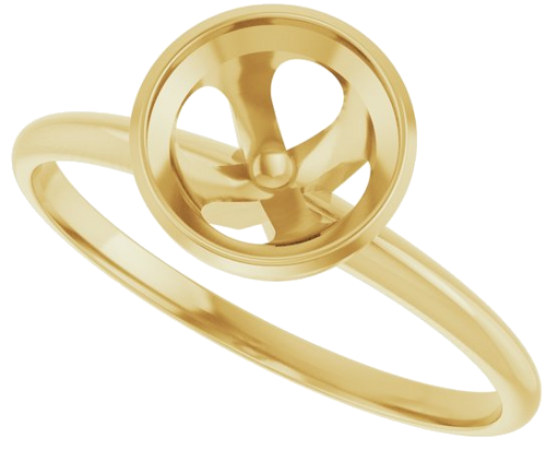 Sužadėtuvių Žiedas „Solitaire“ 585 Geltonojo Aukso Round 7mm (5)