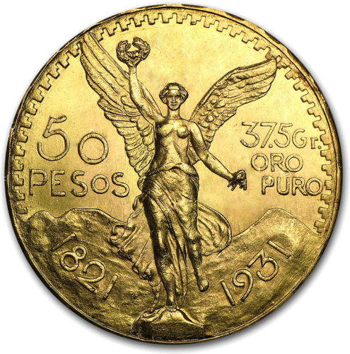 50 песо Мексика Ангел Свободы (1821-1947) золотая монета (1)