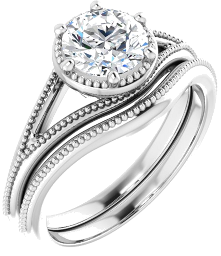 14K White 6.5 mm Round Solitaire Engagement Ring Mounting (6)