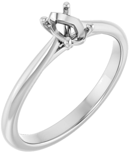 Sužadėtuvių Žiedas „Solitaire“ 950 Platinos Oval 6mm x 4mm (1)