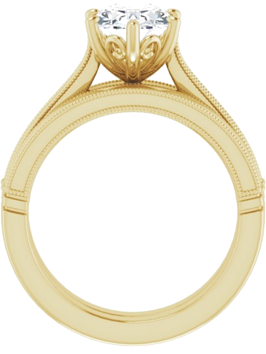 14K Yellow  9x7 mm Oval Solitaire Engagement Ring Mounting (7)