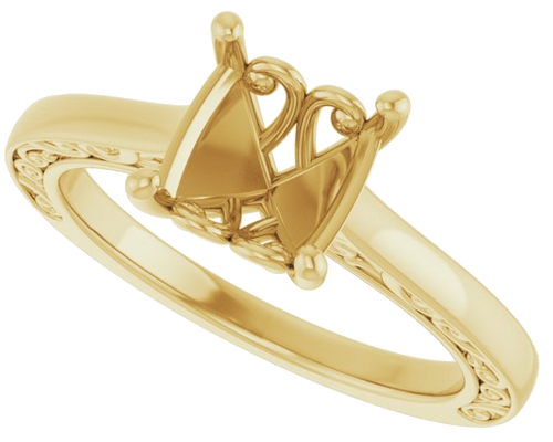 14K Yellow  8.2 mm Round Solitaire Engagement Ring Mounting (5)