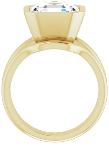 Sužadėtuvių Žiedas „Bezel-Set Solitaire“ 585 Geltonojo Aukso Asscher 10mm (7)