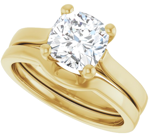 Sužadėtuvių Žiedas „Solitaire“ 585 Geltonojo Aukso Cushion 7mm (10)