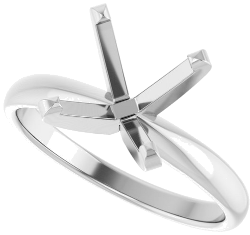 Sužadėtuvių Žiedas „Solitaire“ 585 Baltojo Aukso Round 9.3mm x 9.7mm (5)