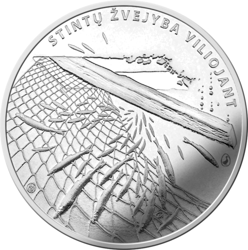 2019 Литва Ловля корюшки монета 1,5 евро (2)