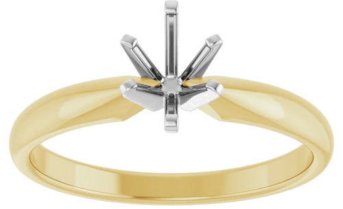 Sužadėtuvių Žiedas „Solitaire“ 585 Baltojo Ir Geltonojo Aukso Oval 6.5mm x 4.5mm (3)