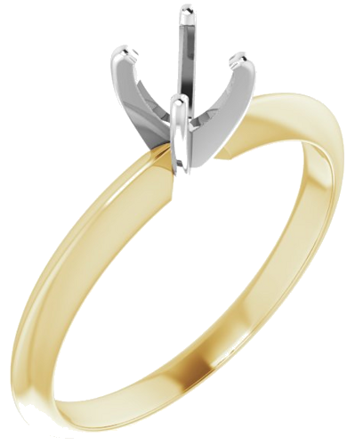 Sužadėtuvių Žiedas „Light Solitaire“ 585 Baltojo Ir Geltonojo Aukso Round 4.2mm x 4.9mm (1)