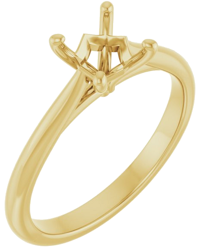 14K Yellow 5 mm Square Solitaire Engagement Ring Mounting (1)