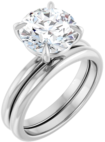 Sužadėtuvių Žiedas 585 Baltojo Aukso Round 9.4mm (4)