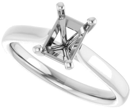 10K White 7x5 mm Emerald Engagement Ring Mounting (5)