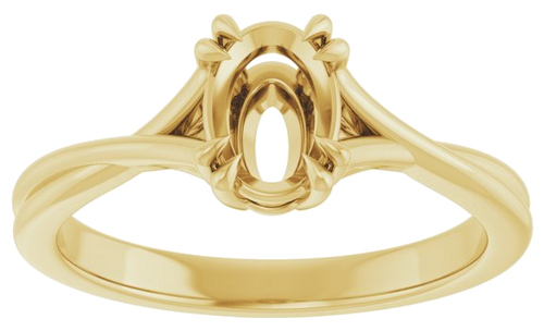 Sužadėtuvių Žiedas „Solitaire“ 585 Geltonojo Aukso Oval 7mm x 5mm (3)