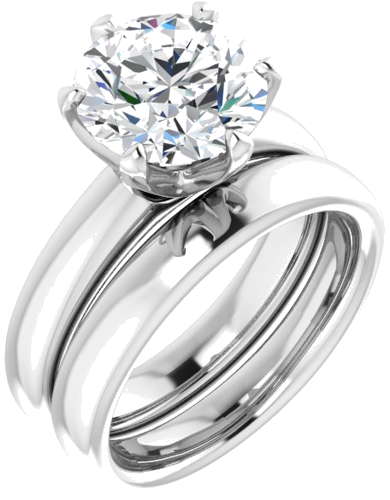Sužadėtuvių Žiedas „Solitaire“ 585 Baltojo Aukso Round 9.4mm (6)