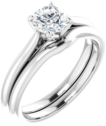 14K White  5.5 mm Round Solitaire Engagement Ring Mounting (6)