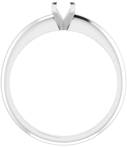 14K White 3.5 mm Square V-End 4-Prong Engagement Ring Mounting (2)